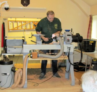 Paul making a tea light holder